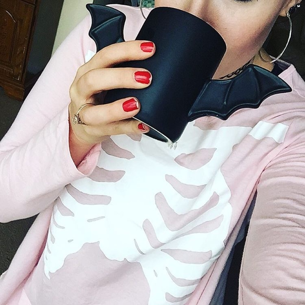 Iron Fist Pink Skeleton Ribcage Tunic Top